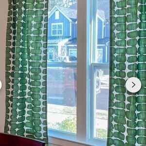 Modern Emerald Green Patterned Curtains